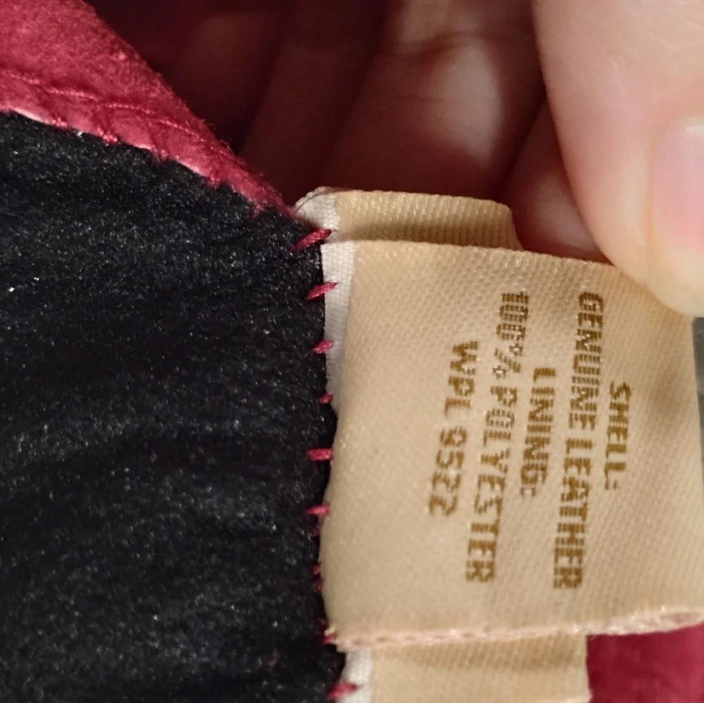 Vintage 2000s Fownes Red Suede Leather Fleece Lined Gloves OS